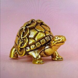 Brass Turtle Figurine for Reptile Enthusiasts - NEW 0.71 in L x 1.18 in W